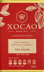 Barra de Chocolate con Chile Chipotle y Pepitas de Caramelo – 53% Cacao